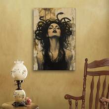 Decorative Sign, Plaque 1pc Framed Canvas Wall Art, Ancient Greek Mythology Medusa Canvas Art Wood Frame Painting, Suitable For Living Room And Dining Room Decoration Painting Ready To Hang - Framed - View 6