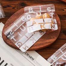 50pcs/Pack Transparent Ziplock Bags With Printed English Letters, Baking, DIY, Cafe, Dessert Shop, Cookies, Candy Packaging - Multicolor - View 10