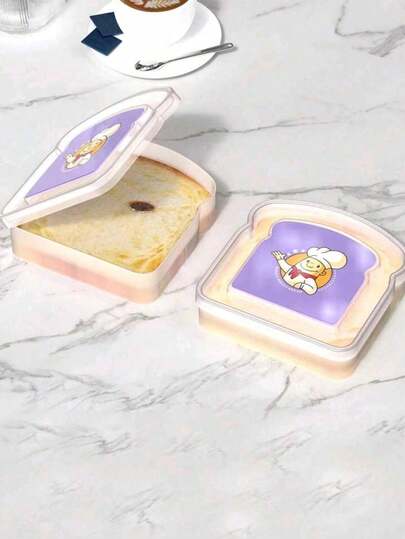 1pc Reusable & Washable Toast Sandwich Storage Box - Portable, Leak-Proof Food Container For Bread, Nuts, Snacks, Fruits, Cakes - Kitchen Organizer