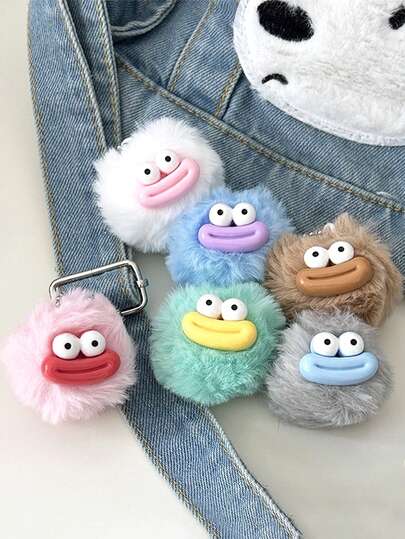 Funny Cute Sausage Mouth Plush Ball Keychain, Novelty Couple Keychain, Backpack Decor, Dorm Gift, Plush Ball Pendant Keychain, Car Keychain, Bag Earphone Pendant Decor Keychain Accessories, Couple Keychain, Birthday Gift, Anniversary Gift