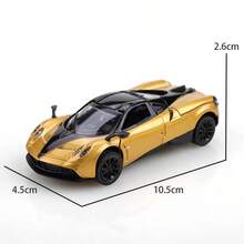 1辆1/43比例单色玩具车，男孩适用，部分锌合金材质，中国龙造型超跑玩具车，正品超跑玩具，超跑金属合金压铸模型，高品质合金压铸玩具车，中国龙造型超跑合金玩具车 - 金色 - 查看 2