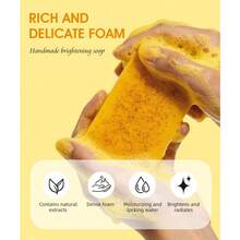 16PCS Turmeric Lemon Kojic Acid Soap (100g Each), Suitable For Face, Body, And Cleansing. Handmade Soap With Rich Lather, Deeply Cleanses And Softens Skin. Handcrafted, This Facial Soap Helps Fade Dark Spots And Remove Blackheads. It Deeply Cleanses And Moisturizes, Rich In Curcumin, Vitamin E, And Rose Extract. Suitable For Face And Body, Its Formula Is Natural And Gentle. - Lemon - Xem 5