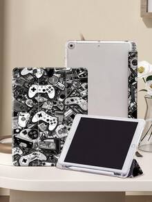 游戏手柄图案保护套，兼容 iPad Air 4/5 10.9 英寸、iPad 7/8/9 10.2 英寸、iPad 第十代，内置 Apple Pencil 插槽，支持自动睡眠/唤醒功能，兼容三星 Tab S6 10.4 英寸、Tab A9 11 英寸、Kindle Paperwhite 第十二代（2024 年款），闪亮风格，情人节/新年礼物之选。 - 彩色 - 查看 7