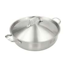 SHIOUCY 304 Stainless Steel Wok 12in Inner Diameter 4.4lbs With Lid Steamer Rack For Home Restaurant Hotel Kitchen Boiling Frying Steaming - Silver - View 5