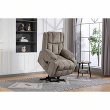 Recliner Parts - Light Brown + Velvet + Bedroom - View 12