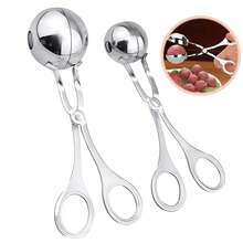 1pc Non-Stick Stainless Steel Meatball Scoop Maker With Anti-Slip Handle, Meatball Scoop Clip, Meatball Mold, Rice Ball Mold, Meatball Maker, Ice Cream Scoop, Kitchen Tool - Silver - View 2