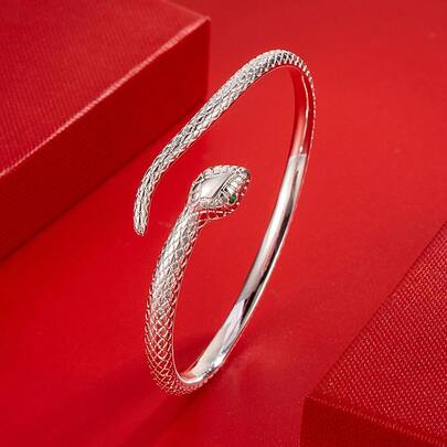 1 件时尚个性化创意凶猛蛇装饰可调节手链，适合女性日常佩戴、外出、摄影、送给女朋友的礼物