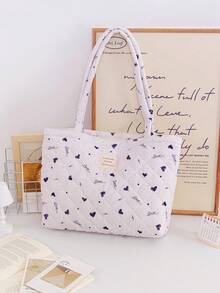 1 chiếc túi tote in hình trái tim, dung tích lớn, thời trang, thích hợp cho du lịch, đựng mỹ phẩm, văn phòng phẩm, đồ điện tử, đồ trang trí nhà cửa, món quà tuyệt vời cho mẹ, y tá, sinh viên. - Nhiều màu - Xem 7