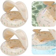 Kids Swimming Ring, Leak-Proof Inflatable Swimming Float With Handles, Seat And Sunshade, Suitable For Swimming Pool And Beach - Multicolor - View 6