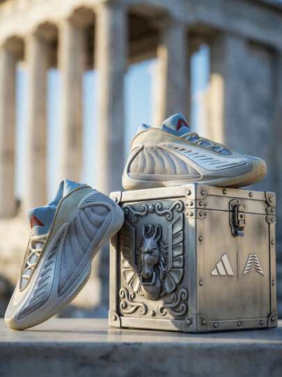  Anthony Edwards x adidas AE2 馬年 CNY新年款 舒適柔軟透氣 支撐防滑耐用訓練 籃球鞋 男女同款 白銀色