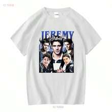 Camiseta vintage limitada de Jeremy Gilbert para mujer y hombre, mangas largas o cortas, vintage, lavada, unisex, gráfica estirada - Blanco - Ver 10