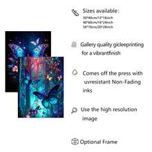 3pcs Set Dreamy Blue Butterfly Wall Art Canvas Poster, High Definition Printing, Suitable For Living Room, Bedroom, Bathroom, Office, Gym And Other Home Decor, Hallway Decoration, Art Gift For Friends - Butterfly - View 12