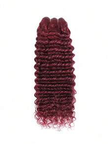 1束深波浪人发束，酒红色，99J#，未经加工的处女发，双层发片 - S99J - 查看 1