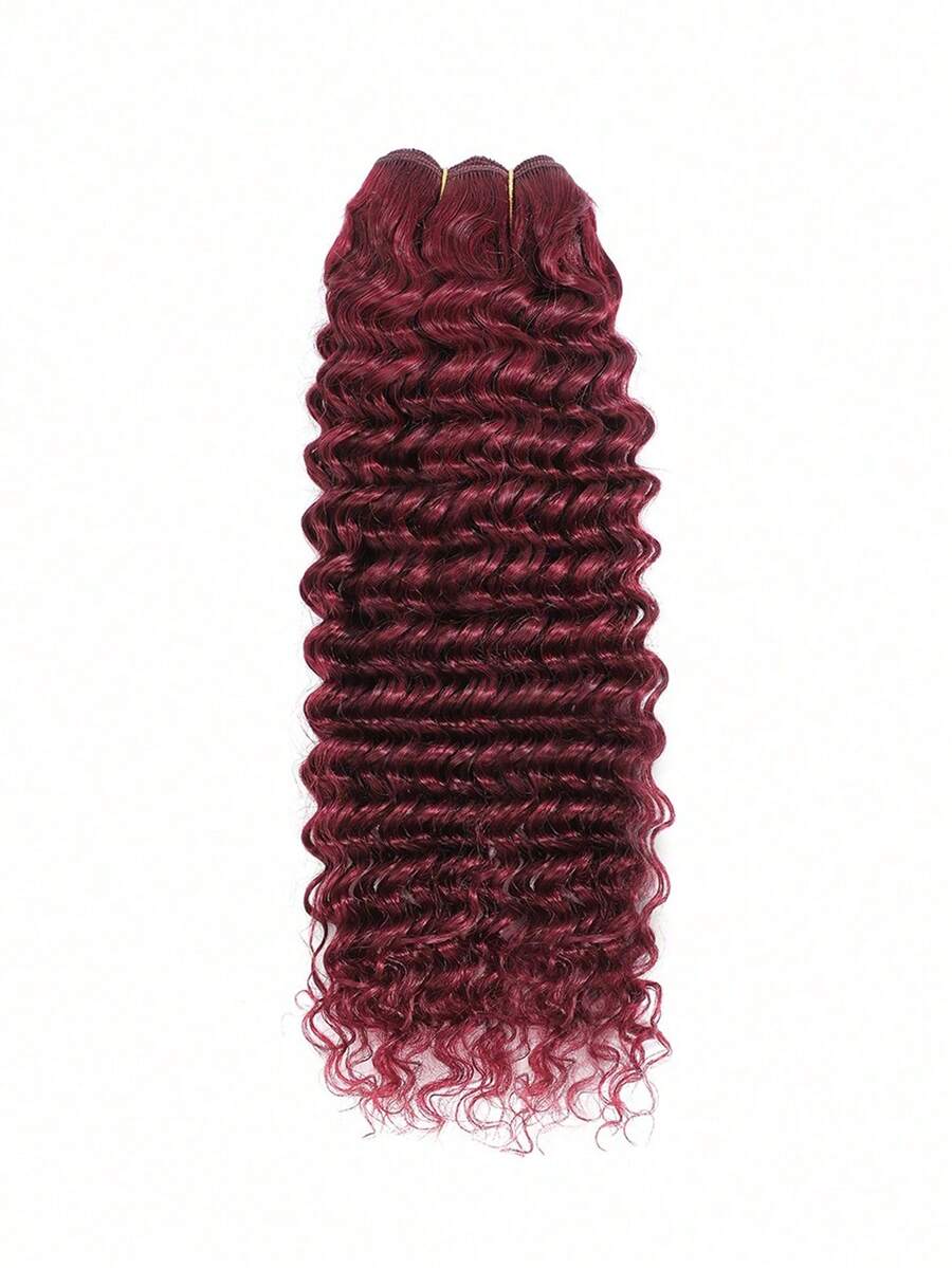 1束深波浪人发束，酒红色，99J#，未经加工的处女发，双层发片 - S99J - 查看 1