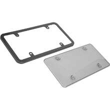 1 Pz Porta Placas Metálica Diseño de Fibra de Carbono con Mica Transparente Protectora. Marco y Cubre Placas para Auto y Matrícula.,40982596 - A - Ver 5