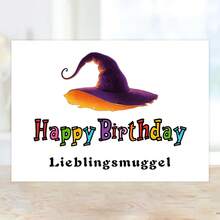 Birthday Card, Magical Card Happy Birthday, Wizard, Birthday Card, Witch Hat, - Multicolor - View 2