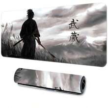 Mousepad de Aquarela Samurai - Tapete de Teclado e Mouse de Tamanho Grande, Pode Ser Usado como Protetor de Mesa, Tapete de Estudo ou Tapete de Teclado. Múltiplos Tamanhos Disponíveis, 15,7*35,4 Polegadas (40*90 Cm). Um Presente de Aniversário e Feriado Ideal - Este Tapete de Teclado de Computador e Laptop é Adequado para Jogadores, Trabalhadores de Escritório e Estudantes. A Frente Apresenta um Material Suave e Macio de Alta Qualidade para um Toque Confortável - B - Visão 15