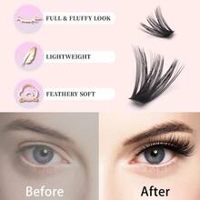 D Curl High Capacity Individual Eyelashes Book For Beginner, 10D20D30D40D50D60D80D Mix Style Dense Creling Segment Lashes Extension, DIY Makeup Beauty Fake Eyelash Books For Different Eye Makeup, Long Lasting Fluffy Thick Natural Look False Wispy Lash Suitable For Daily Outings, Travel, Photography, Gatherings, Weddings, And Makeup - D - View 5
