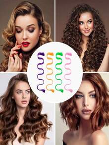12pcs/Set, 25cm Water Wave Curling Iron, Braided Curl Wand, Wavy Texture Curler, Gift Tools, Curling Iron, No Heat Curler, Curling Wand, Salon & Travel Essential, Hairstyling Tools, Curling Tools, Ladies Date Night Essential, New Year, Friend, Mother, Valentine's Day, Birthday Gift - Multicolor - View 3