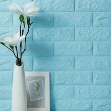 BG Set Of 10 Self-Adhesive 3D Brick Wall Panels For Bedroom And Living Room Decoration - 小藍磚 - 查看 3