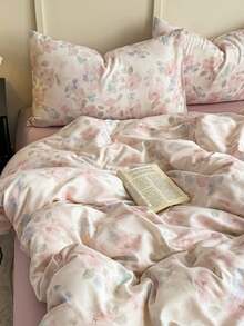 三件套涤纶极简复古印花床上用品套装，适合男孩、女孩宿舍，拉链封口，四季皆宜，柔软透气，适用于宿舍床、单人床、双人床、特大号床，可机洗（1个被套，2个枕套，不含填充物） - 彩色 - 查看 9