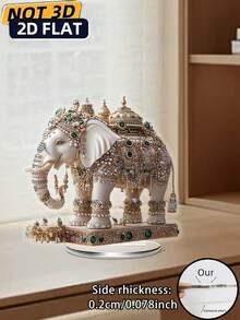 2D Elegant Elephant & Jewelry Style 2D Acrylic Printed Desktop Decor - Suitable For Home, Showcase Display - Multifunctional Holiday Decoration, Valentine's Day Gift, Home Decor Office Desk Accessories Desk Accessories Office Supplies Office Decor - Colorful - View 9