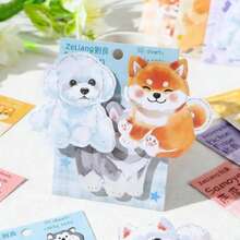 4张/套 可爱小狗主题便签纸，办公、学习、留言用粘性便签本 - 彩色 - 查看 3