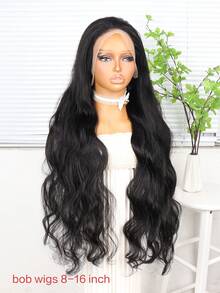 13x4 透明蕾丝前假发，真人发丝，带婴儿绒毛，长款波浪卷假发 - 节日圣诞特惠 36 英寸波浪卷蕾丝前假发，女士款，自然黑色真人发丝，180% 密度，长款波浪卷蕾丝前假发，自然逼真，适合角色扮演服装配饰，自然卷曲发际线，时尚长卷发假发，波浪造型，日常佩戴设计，黑色可选，日常佩戴假发（8-16 英寸波波头假发） - SNatural - 查看 12