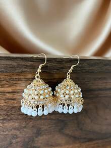 优雅复古风流苏耳环，彩色串珠镶嵌吊坠耳环，适合女性在节日、斋月、派对、婚礼和日常佩戴。 - 吊墜 - 查看 7