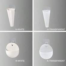 2个随机款式壁挂式水培花盆 - 塑料悬挂式花瓶带挂钩，室内植物墙面装饰容器，适用于绿萝和多肉植物，不含植物，挂钩随机发送 - 隨機 - 查看 11