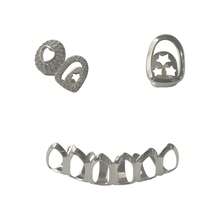 一套独特趣味镂空锆石小爱心光滑单颗镂空6颗牙齿全镂空牙齿饰品，男女通用，适合日常佩戴 - 彩色 - 查看 9