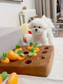 Thảm ngửi hình cà rốt, thích hợp cho chó và mèo nhỏ, vừa, lớn, đồ chơi cho thú cưng hình cà rốt, đồ chơi giảm căng thẳng cho thú cưng, đồ chơi gặm cho chó, đồ chơi kéo hình cà rốt, đồ chơi gặm cho mọi giống chó giúp phát triển kỹ năng tìm kiếm thức ăn, có thể giặt được. - Nhiều màu - Xem 5