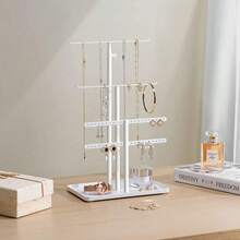 1pc - Jewelry Display Stand With Base, 5-Tier Necklace & Earring Display Tree, Bracelet Earring Ring Holder, For Bedroom/Window Display/Event Exhibition/In-Store Decor/Photo Decor. Detachable & Convenient. Minimalist Fashion Luxury Elegant. Mother's Day Gift (Random Style/Random Pattern/Random Accessory) - Multicolor - View 12