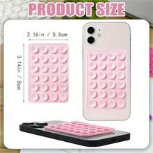 2pcs Silicone Anti-Slip Suction Cup, Double-Sided Silicone Suction Pad, Phone Anti-Slip Sticker, Phone Power Bank Back Suction Pad - Multicolor - View 2