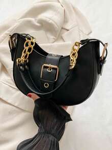 新款时尚简约单肩手提包，个性化INS风时尚腋下包，优雅新月形女士包 - 彩色 - 查看 14