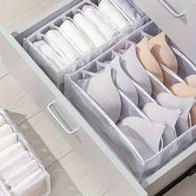 3pcs/Set Underwear Fabric Drawer Storage Basket, Socks Storage Drawer Box For Panties, Bras, Ties, Clothes, Household Space Saving Organizer Of Wardrobe, Closet, Bedroom, Home, Dorm, Bedroom Accessories - 灰色 - 查看 2