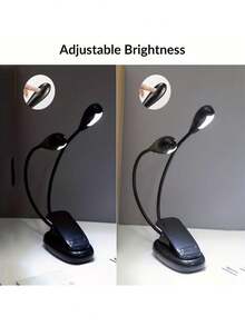 1pc Dual-Head LED Lighting Reading Lamp, Book Clip Lamp, Music Stand Book Light, Adjustable Reading Light With 4 Bulbs, Suitable For E-Readers, Books, Study - Multicolor - View 4