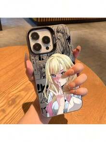 送料無料 かわいいい「My Outfit Boyfriend」アニメガール柄のスマホケース。 17、16E、16、15、14、13、12、11、Mini、Pro、Max、Air、X、XR、XSMAX、8、その彼の様々なモデルに対応しています。 7 Plus、マットな表面デザインが落ちるをアンチぎます。 - 透明な黒 - チェックする 2