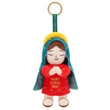 Llavero de peluche Virgen de Guadalupe 6.3 pulgadas, muñeca religiosa de María y Cristo, juguete para iglesia escuela dominical y regalo - Rojo - Ver 9