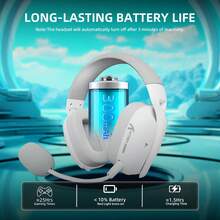 Auriculares inalámbricos para juegos ATTACK SHARK L80PRO con micrófono dual, modo triple 2.4GHz/BT/con cable, auriculares ligeros over-ear para PC/Switch/Win - Lightseed Tech - Multicolor - Ver 5