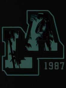 青少年男孩洛杉矶图案圆领T恤，夏季休闲柔软T恤 - 黑色 - 查看 8