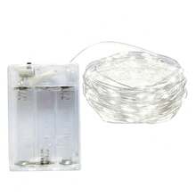 Lampu Hias Bertenaga Baterai AA, Ukuran 2m (20 LED), 3m (30 LED), 4m (40 LED), 5m (50 LED), Cocok untuk Pernikahan, Liburan, Kamar Tidur, Pesta, Suasana, Samping Tempat Tidur, Ruangan, Pencahayaan Dekoratif - Putih - View 8