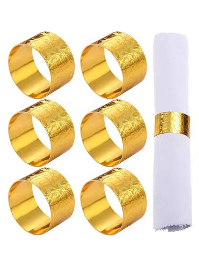 Conjunto de 2 porta-guardanapos redondos com padrão dourado, ideais para hotéis, salas de estar e mesas de jantar.