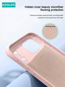 Koolife 1pc Magnetic Full Coverage Shockproof Liquid Silicone Wavy Phone Case With Matte Skin Feel And Flocked Lining For IPhone 18Pro/18Pro Max/17ProMax/17/17Pro/16/16Pro/16ProMax/16e - Pink - View 5