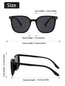 2pcs Women's Large Frame Black Leopard Print Plastic Glasses Sets, Fashion Outdoor Summer Beach Travel Party Accessories - 2pcs 黑白豹紋組合 - 查看 6