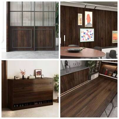 ورق جدران ذاتي اللصق حديث بنقشة الخشب الريفي المزيف، مناسب لديكور خزائن المطبخ وأسطح العمل