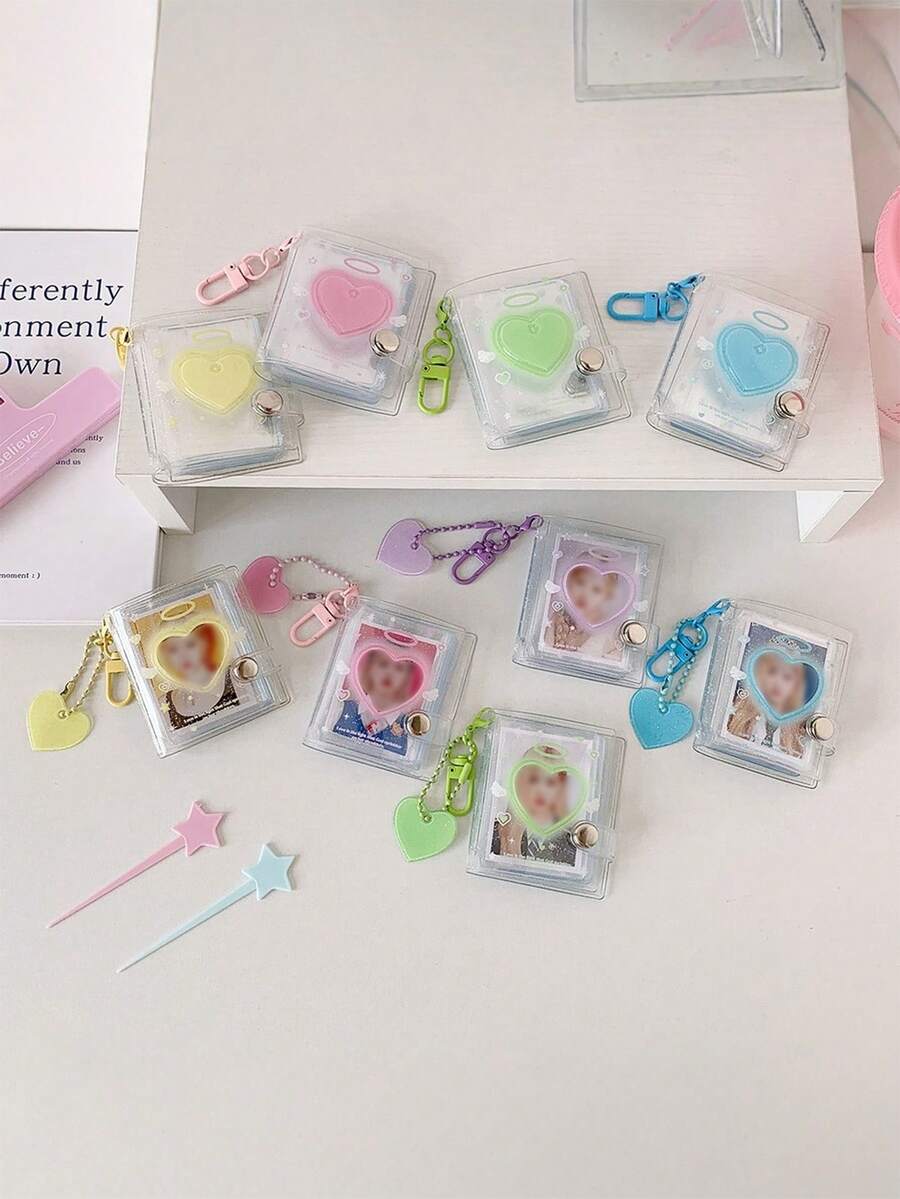 1 pièce Album photo transparent créatif avec paillettes de 2 pouces, convient pour porte-clés, pendentifs, album photo, carte d'étudiant, stockage de photos de certificat - 1PC - Voir 1