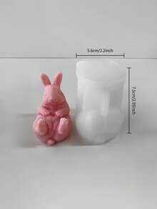 3D Easter Bunny Rabbit Silicone Mold - Flexible Rabbit Mold Suitable For DIY Candle, Resin, Soap, Plaster Craft - Asymmetric Shape For Detailed Spring Crafts, Wax, Clay, Resin (Ideal For &) - Rabbit Mold - View 2
