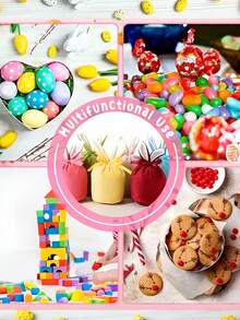 1pc Customized Personalized Easter Bunny Ear Fur Fabric Bag, Rabbit Easter Egg Party Candy Gift Gift Bag, Easter Bunny Bag, Rabbit Braid Pocket Drawstring Bag, Suitable For Easter, Birthday Party, Wedding Season, Valentine's Day, Anniversary, Gift - Multicolor - View 6