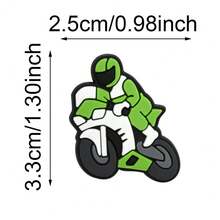 30pcs Plastic Racing Style Shoe Charms, Trophy Timer Racing Suit Podium Helmet Cool Racing Pattern DIY Shoe Accessories - Multicolor - View 5